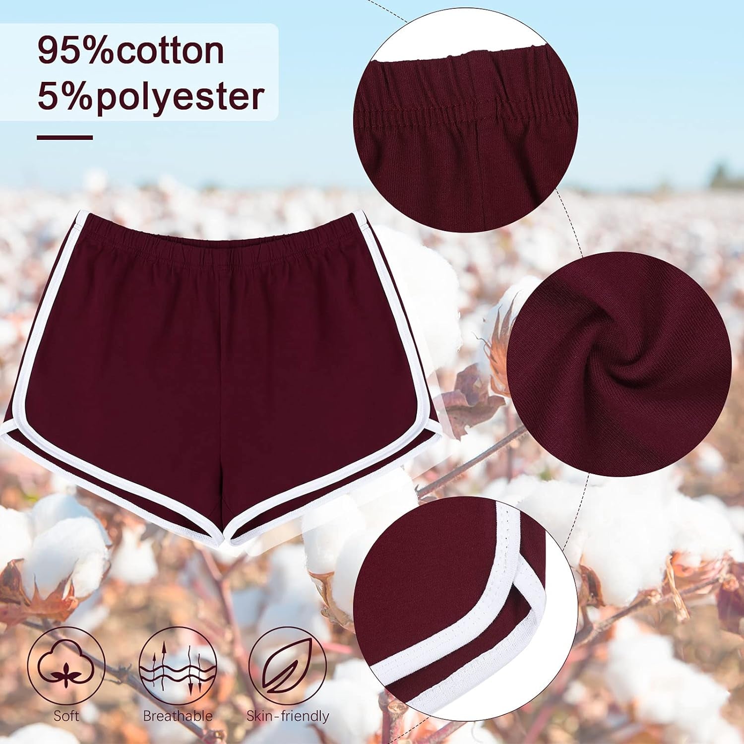 Ultimate Comfort: 5-Pack Women's Cotton Booty Shorts for Yoga, Sports, and Outdoor Activities
